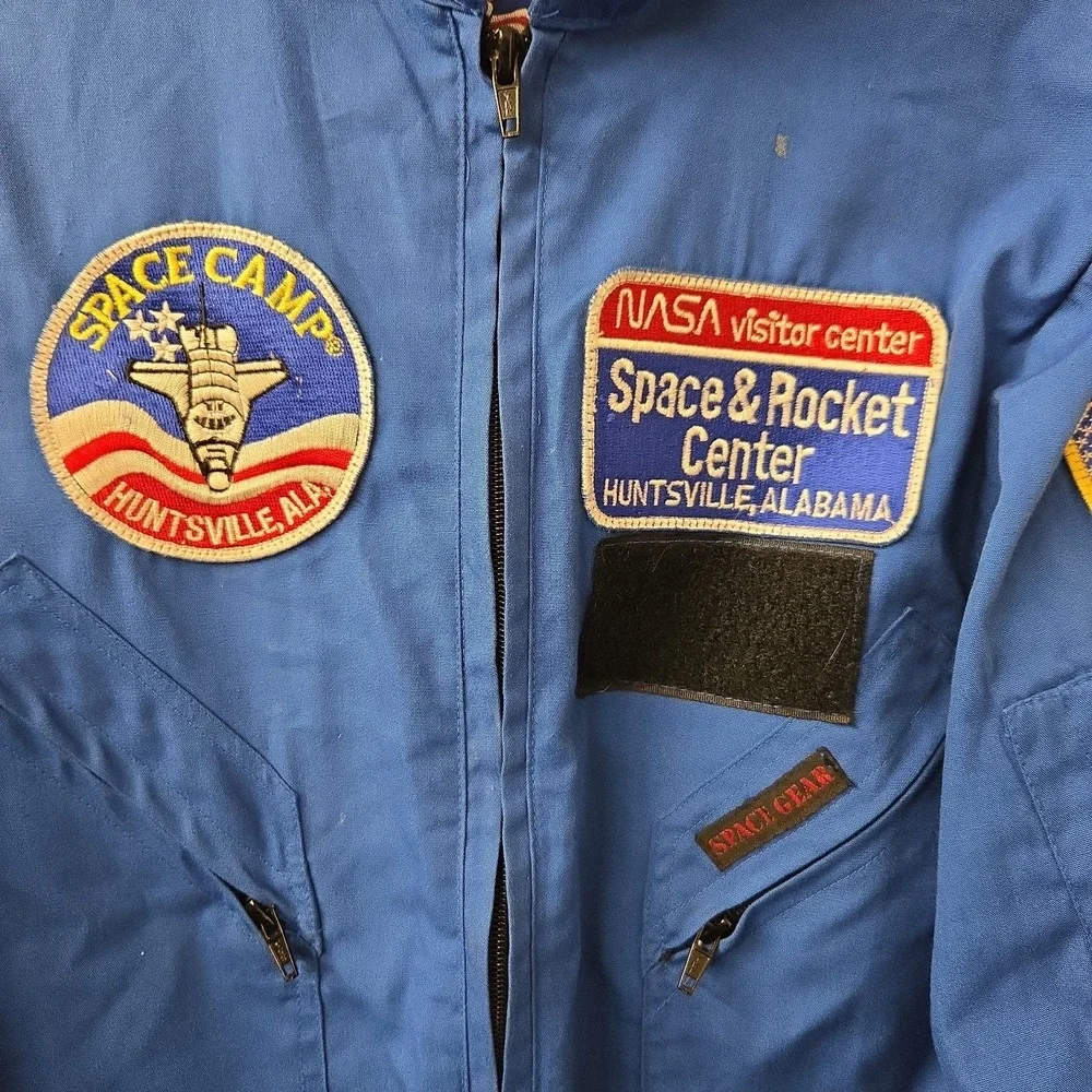 VTG NASA US Space Camp Blue Uniform Flight Suit Huntsville AL Youth 18 Coveralls